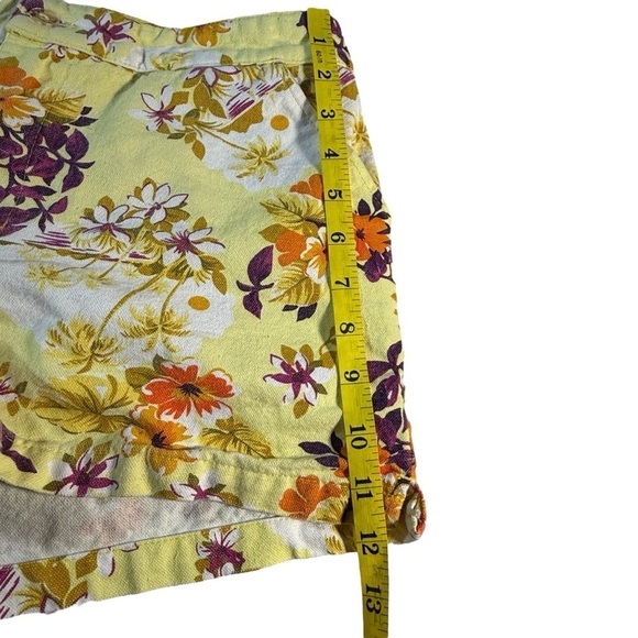 Billabong Vintage Y2K Floral Yellow Jean Shorts Size 11 Hawaiian Tropical Retro - Picture 7 of 10